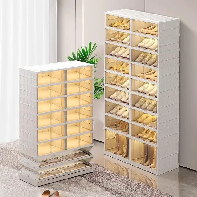 9-Tier Foldable Shoe Rack Organizer for Closet