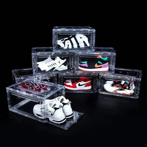 12-Pack Clear Sneaker Stackable Shoebox Rack Container