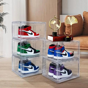 12-Pack Clear Sneaker Stackable Shoebox Rack Container