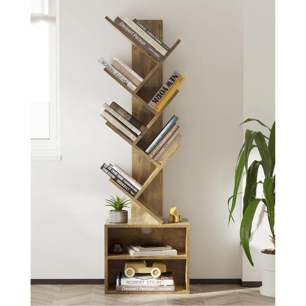 6-Tier Modern Tall Narrow Bookshelves Organizer