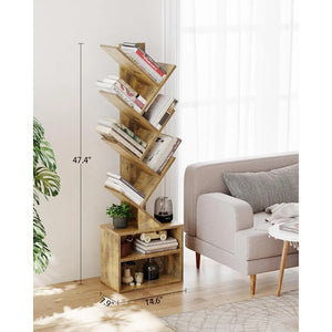 6-Tier Modern Tall Narrow Bookshelves Organizer