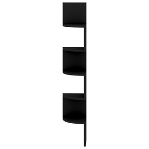 5-Tier Wall Corner Shelf Black Wood