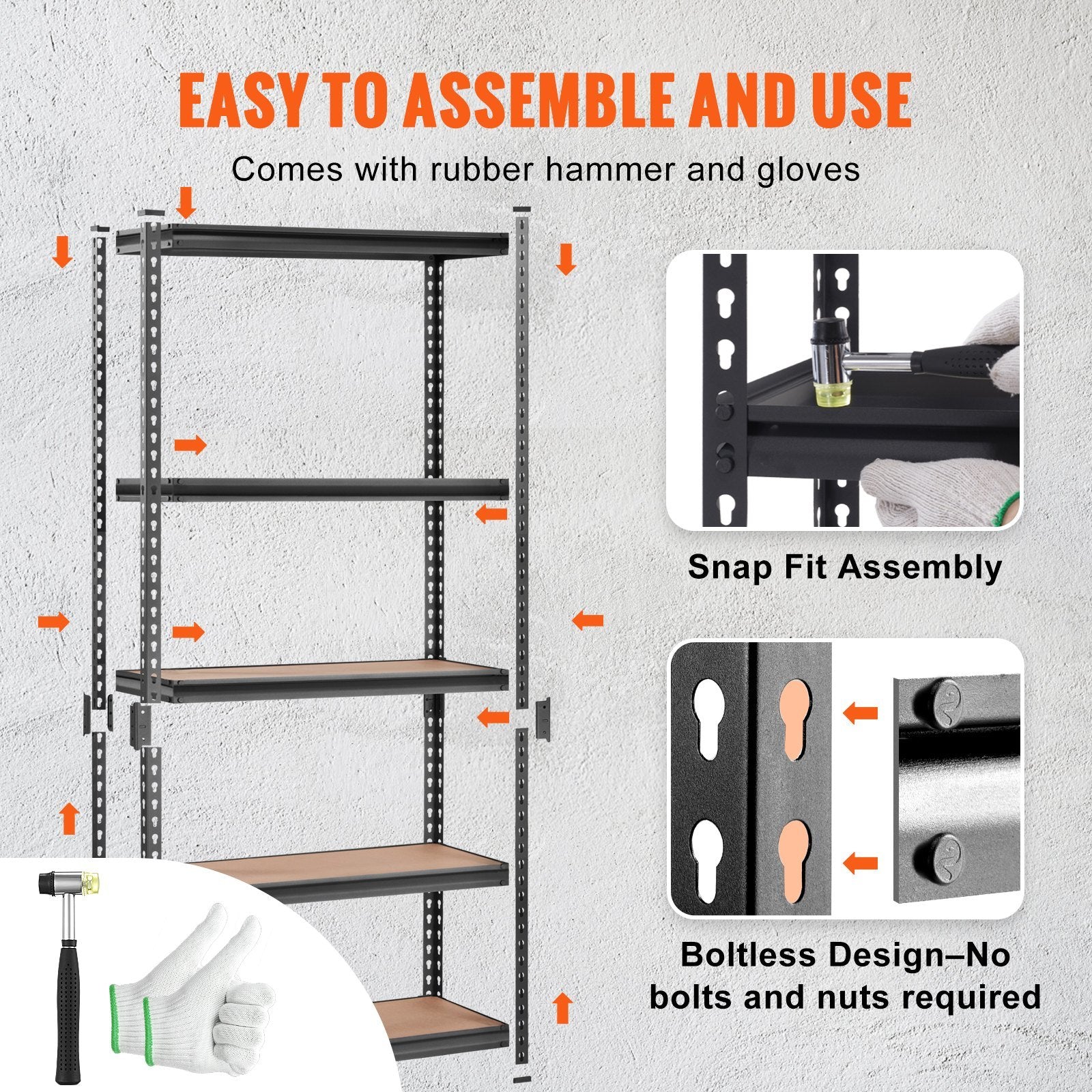 Heavy Duty Garage Black Shelves Metal Utility Rack